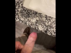 Restroom dick jerk uncut