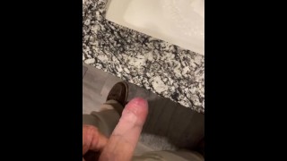 Restroom dick jerk uncut