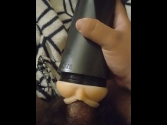 Teen uses fleshlight and unloads in it!!!