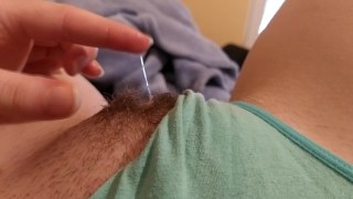 Playing With Tits And VERY JUICY Pussy Then Can't Hold Pee Anymore Masturbation Desperate Pee