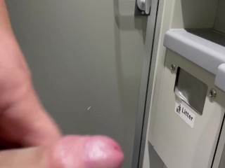 Risky Train Toilet Wank with Door Unlocked. what happens next is in Full Vid in Fan Club :)