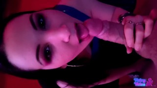 POV Brunette Sucks Dick On Her Knees Cum On Her Face