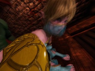 Zelda Moedigt Femboy Link Aan Om Monsterlul in Zijn Kont Te Nemen | 3D Hentai Animatie