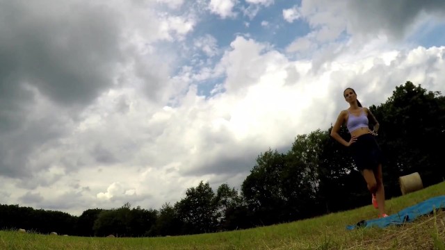 Yoga and Gymnastics Outdoors without Panties in School ...