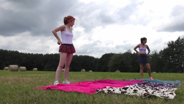 Yoga and Gymnastics Outdoors without Panties in School ...