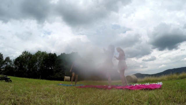 Yoga and Gymnastics Outdoors without Panties in School ...