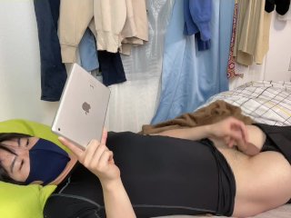 エロ動画見るためにIPad買ったので、普段通りにオナニーしてみた♡精子も舐めた！！　個人撮影　ノンケ　オナニー　射精　自撮り　M男　喘ぎ声