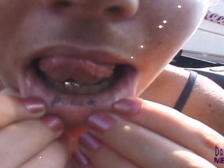 Fun Party Girl Rides Topless In My Convertible