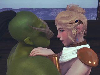 orc, creampie, riding, cartoon