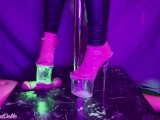 clear stripper heels trample cock