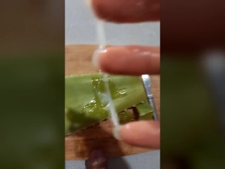 How to Masturbate the Penis with Aloe Vera Lube Gel and Ejaculate a Lot of Sperm - POV Tutorial