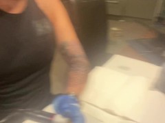 Video I tattoo myself and my wife came and helped. Hard handjob/sucking/toys and Cock electrocution 