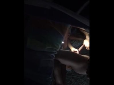she swallows my whole cock in the dark!