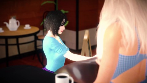 Barista Breast Expansion Coffee - Creamy Boobs Grow Huge in a Coffee Shop