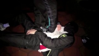 hads submission in latex fetish and sneaker domination with spanking bondage