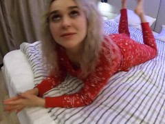 Video I made a deep blowjob and hard sex in threesome at Santa Claus - cum on face and big ass - Eva Stone