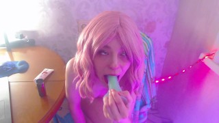 Волшебная палочка заставила её кончить с ахегао