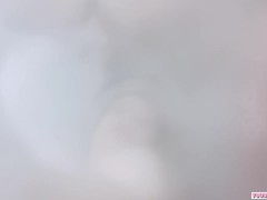 girl with messed make up gives sloppy blowjob and let it drip on your face