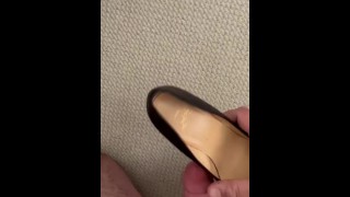 Big load inside wife’s sexy Louboutin pumps 