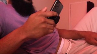 Teasing my dick to a video a fan sent me