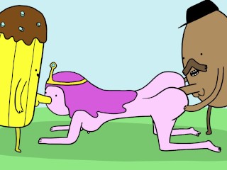 Princess Bubbelgum Trio Met Zetmeelrijke En Een Bananenwacht - Adventure Time Porno Parodie