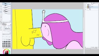 Drawing Adventure Time Porn - Princess bubblegum trio met zetmeelrijke en bananenwacht (speed-Art)