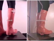 Preview 6 of Amateur Breaking in BRAND NEW Pink Hunter Boots Bootjob