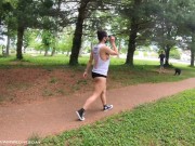 Preview 3 of Working out at the park with lots of side boob!