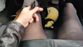 Japanese Female doll Plush doll Stomping Torture Pedal pumping Leather skirt Jacket Crash fetish