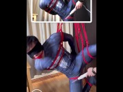 Preview 6 of Spiderman getting busted and toy around in my ropes