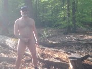 Preview 2 of 1ncandenza shows off his boner and wanks in the forest