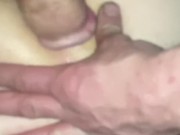 Preview 4 of Long John dildo and my cock in her gaping pussy