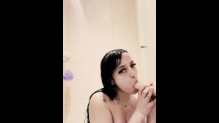 Majo-He Couldn't Stand To Think About This Cock Anymore And Had To Use A Dildo In The Bathtub