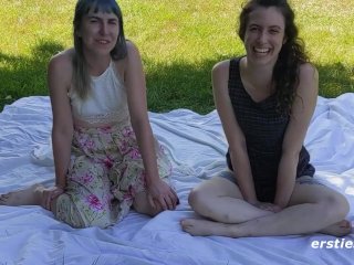 Lesbian Babes Enjoy Sexy Fun Outside