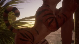 Inside Wild Life Furry A Female Tiger Orgasm Squeezes His Dick Cum