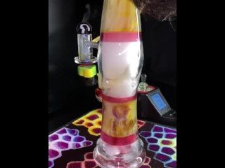 Smoking through a Glass Butt Plug