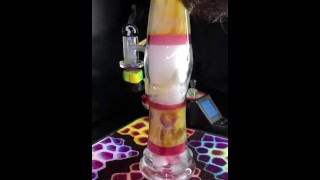 Smoking through a glass butt plug