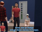 Preview 4 of Cuckold's Wife Gets Passed Around by Strangers in His Own House - DDSims