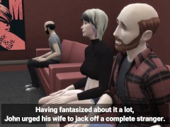 Video Cuckold's Wife Gets Passed Around by Strangers in His Own House - DDSims