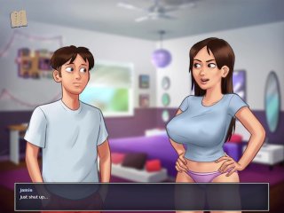 adult visual novel, visual novel, blue hair, big boobs