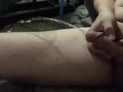 Piss on my leg and on floor of air bnb BIGDICK NAUGHTY PEE 