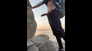caught jerking at the beach