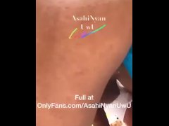Outdoors anal dildo public femboy