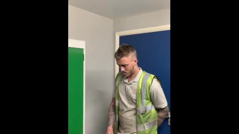 Engineer wanking at work 