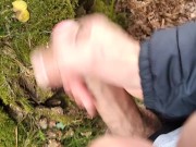 Preview 6 of Horny Amateur with Huge Cock Masturbates in the Bush and Cums Slowly