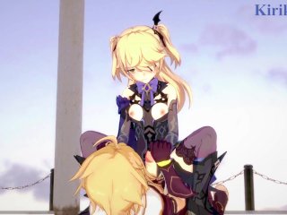 Fischl (Amy) and Aether have intense sex at adeserted ruins. - Genshin ImpactHentai