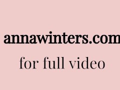 Preview - Brunette Cleavage Tease in Miniskirt - Anna Winters