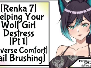 wolf girl, exclusive, solo female, tail brushing