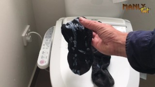 THICK WORK SOCKS - SPENT THE DAY SOAKED IN CUM - CUM FEET SOCKS SERIES - MANLYFOOT 💦 🦶