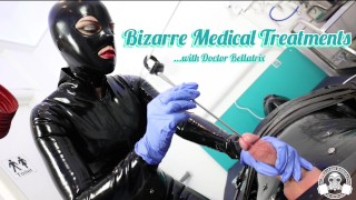 Doctor Bellatrix Examines Strange Medical Treatments In A Large Rubber Clinic Trailer